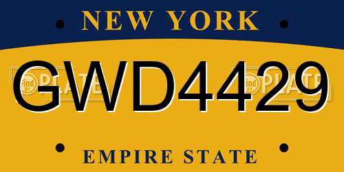 GWD4429 New York License Plate