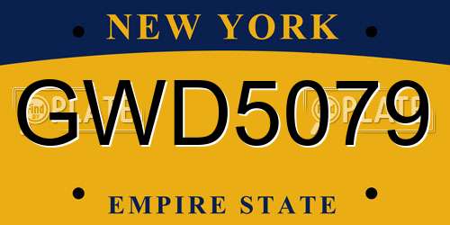 GWD5079 New York License Plate