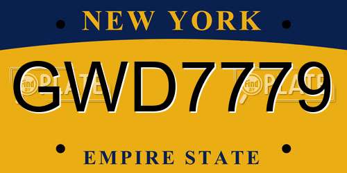 GWD7779 New York License Plate