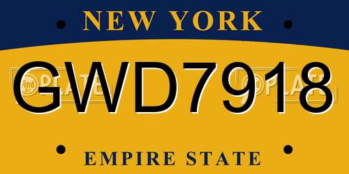 GWD7918 New York License Plate