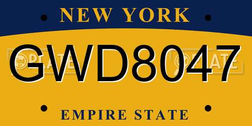 GWD8047 New York License Plate