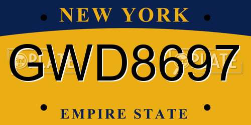GWD8697 New York License Plate