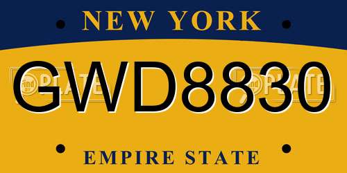 GWD8830 New York License Plate