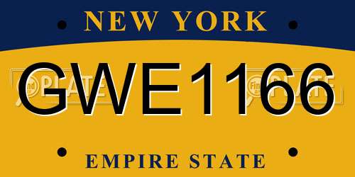 GWE1166 New York License Plate