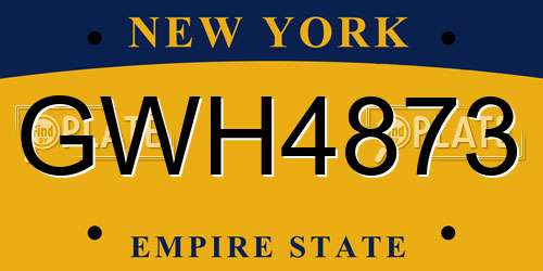 GWH4873 New York License Plate