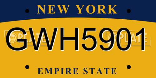 GWH5901 New York License Plate