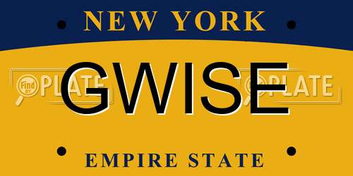 GWISE New York License Plate