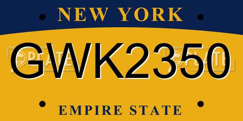GWK2350 New York License Plate