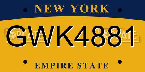 GWK4881 New York License Plate