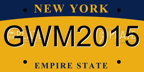 GWM2015 New York License Plate