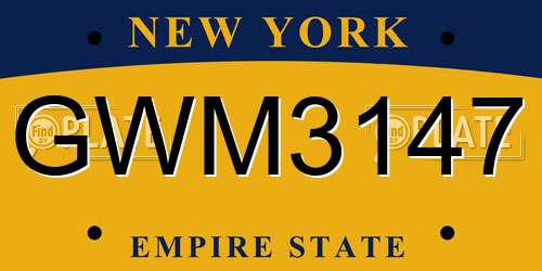 GWM3147 New York License Plate