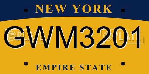 GWM3201 New York License Plate