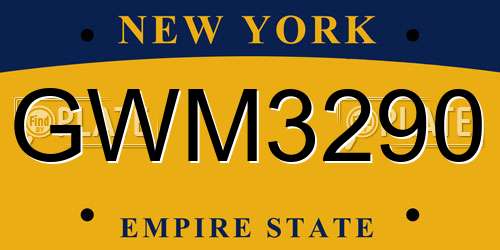 GWM3290 New York License Plate