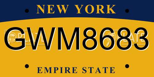 GWM8683 New York License Plate