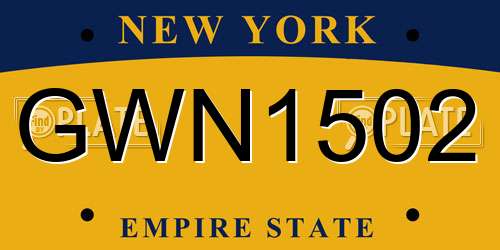 GWN1502 New York License Plate