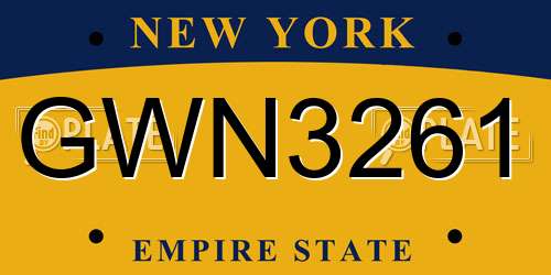 GWN3261 New York License Plate