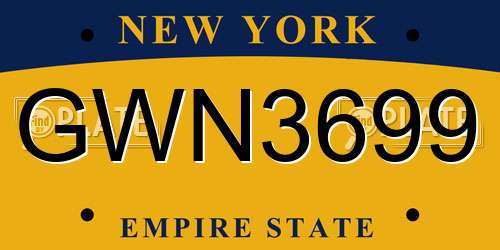 GWN3699 New York License Plate