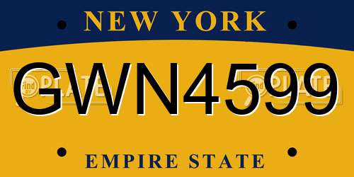 GWN4599 New York License Plate