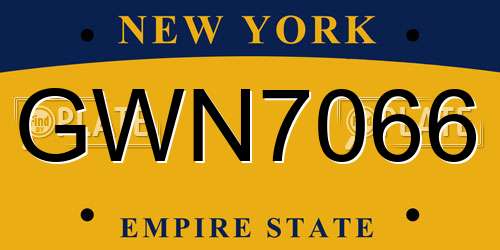 GWN7066 New York License Plate