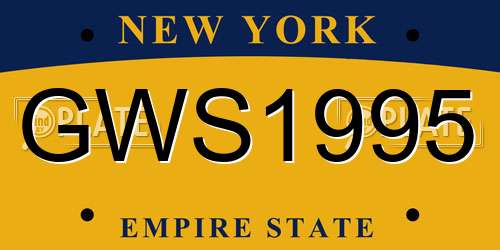 GWS1995 New York License Plate