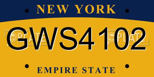 GWS4102 New York License Plate