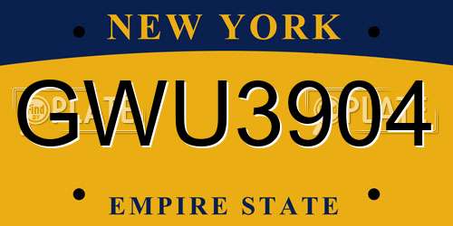 GWU3904 New York License Plate