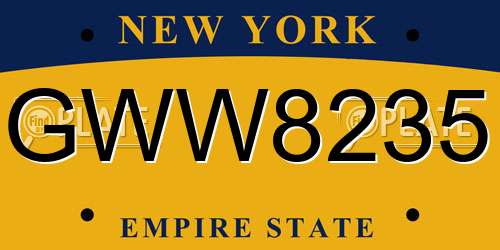 GWW8235 New York License Plate