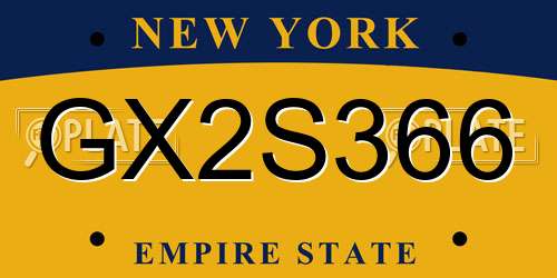 GX2S366 New York License Plate