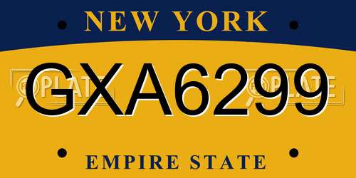 GXA6299 New York License Plate