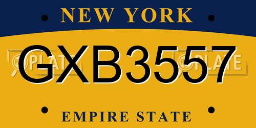 GXB3557 New York License Plate
