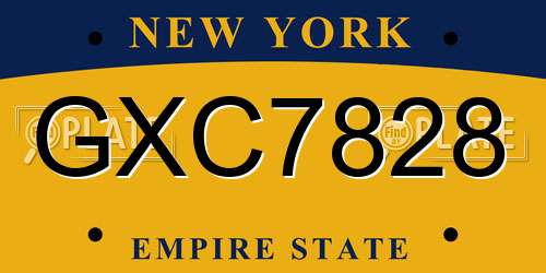 GXC7828 New York License Plate