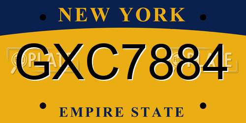 GXC7884 New York License Plate