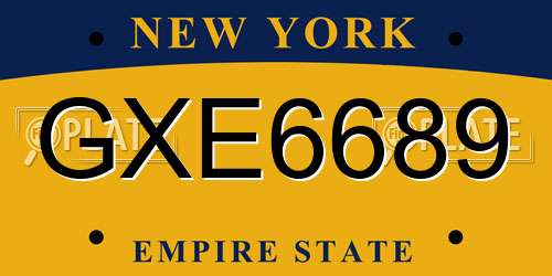 GXE6689 New York License Plate