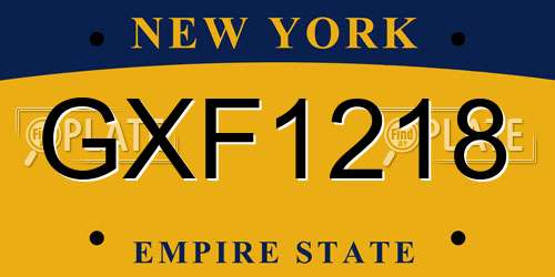GXF1218 New York License Plate