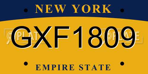 GXF1809 New York License Plate