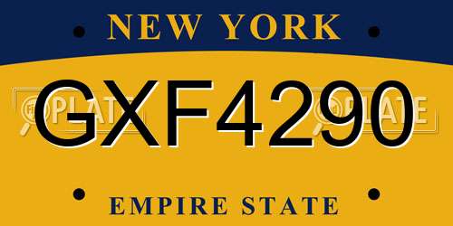 GXF4290 New York License Plate