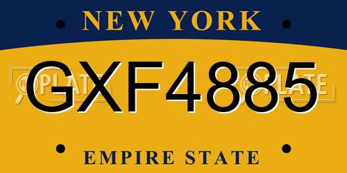 GXF4885 New York License Plate