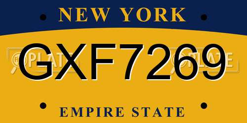 GXF7269 New York License Plate