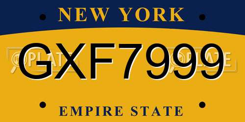 GXF7999 New York License Plate