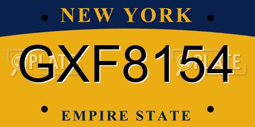 GXF8154 New York License Plate