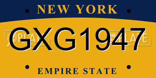 GXG1947 New York License Plate