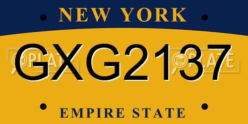 GXG2137 New York License Plate