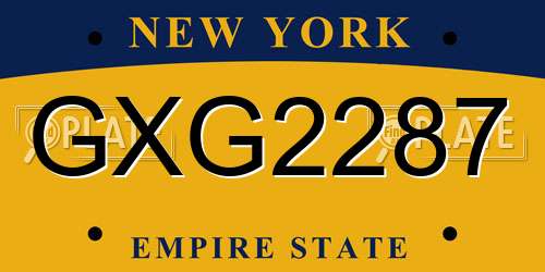 GXG2287 New York License Plate