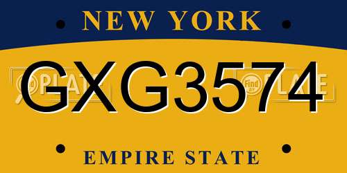 GXG3574 New York License Plate