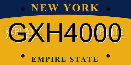 GXH4000 New York License Plate