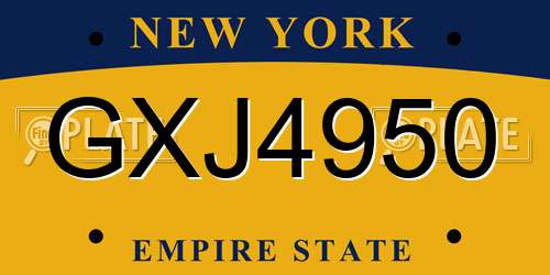 GXJ4950 New York License Plate