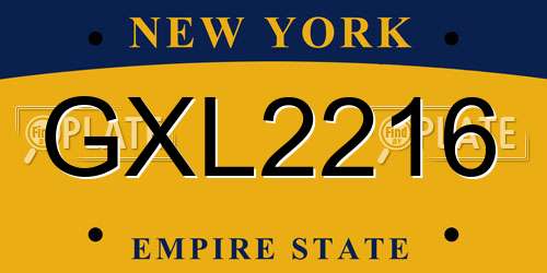 GXL2216 New York License Plate
