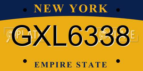 GXL6338 New York License Plate