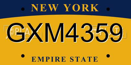 GXM4359 New York License Plate