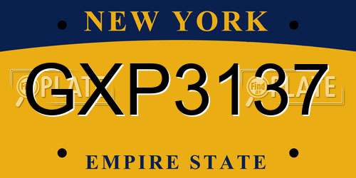 GXP3137 New York License Plate